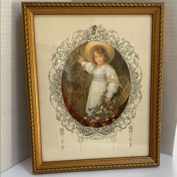 Framed Victorian Garden Print Harebells by Sigismund Christian Hubert Goetze - Picture 1 of 12